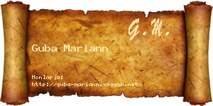 Guba Mariann névjegykártya